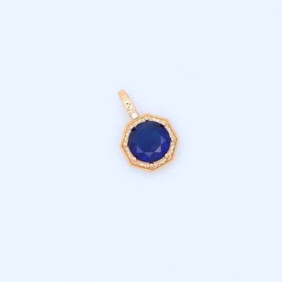 "Royal Purple Gemstone Pendant in Gold Octagon Frame, XPPT1390 - Picture 8 of 13